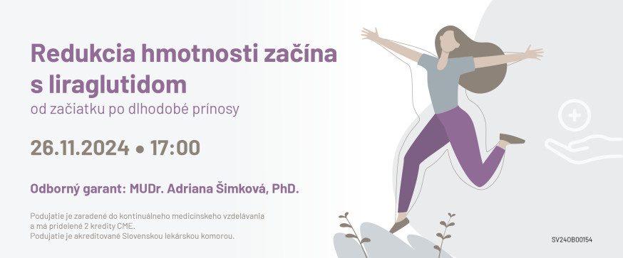banner | Redukcia hmotnosti začína s liraglutidom<br>
– od začiatku po dlhodobé prínosy